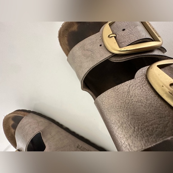 BIRKENSTOCK ARIZONA Sandal Slide Big Buckle Gold Metallic Size 42 US 11 Narrow - Picture 12 of 13